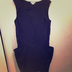 Helmut Lang black dress with wide pockets